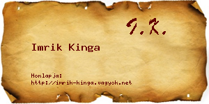 Imrik Kinga névjegykártya