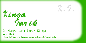 kinga imrik business card